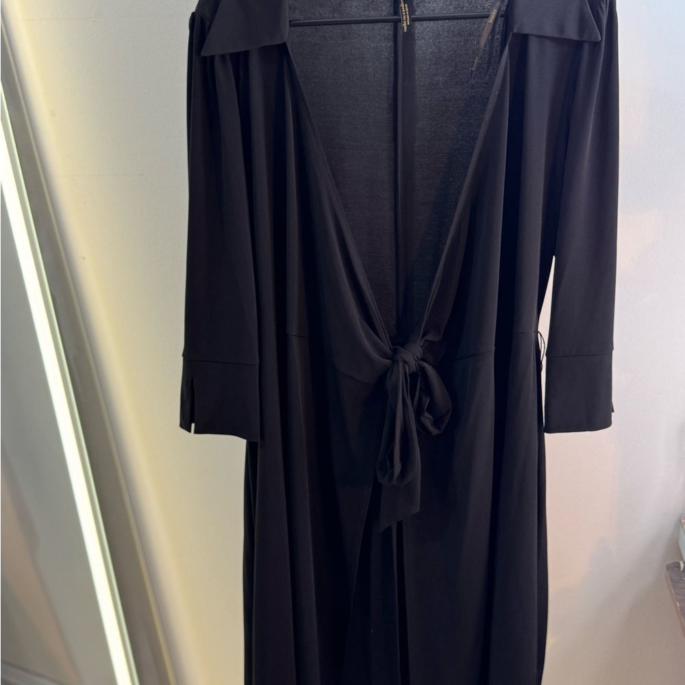 Elegant Black Tie-Front Dress